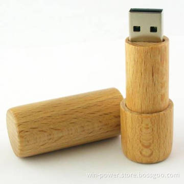 USB Flash Drive; Wooden Shape USB Flash Drive; Natural Color Round Wood USB Flash Drive